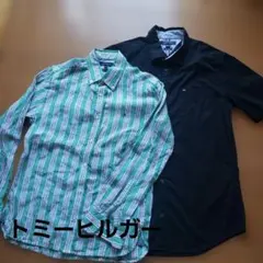 Tommy Hilfiger 緑と黒のシャツセット