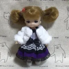 ミキマキちゃん　フリルレースワンピース　ボレロセット(紫×黒)