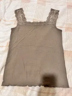 【w closet】レースキャミソール ブラウン