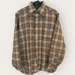 70s USA製 ペンドルトン ウールチェックボードシャツ 開襟