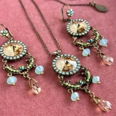 2点組】ミハエルネグリン シャンデリア風 ネックレス ピアス セット 