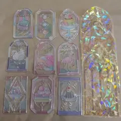 おすそ分け★ステンドグラス風シール フィルムシール付き スイーツ アニマル①