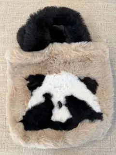 パンダデザイン ファー ハンドバッグ