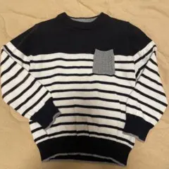 GLOBAL WORK セーター M 黒白ストライプ