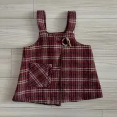 bebe チェック柄 ジャンバースカート 90