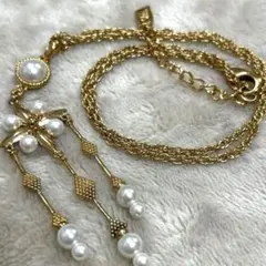 未使用品　V&A Victoria & Albert パールデザインネックレス