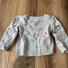baby GAP グレー ドット柄 ニットセーター 6-12ヶ月