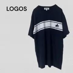 ロゴス ボーダーTシャツ 半袖 ロゴ ネイビー L 夏　春　古着のサムネイル