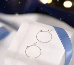 BLOOM K10 ホワイトゴールド フープピアス　k10WG刻印