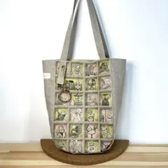 [ハンドメイド]ミニトートバッグ／ユキエモン×リネン22