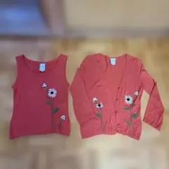 シビラ花刺繍 カーディガンとタンクトップセットのサムネイル