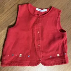 ファミリア　ベスト80cm 赤色