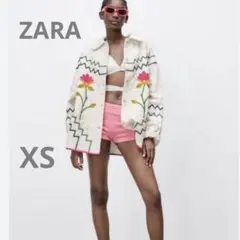 ZARA エンブロイダリー　キルティングジャケット　美品　XS