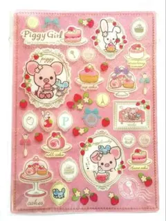 平成 레트로 当時物 サンエックス ピギーガール クリア下敷き 新品 미개봉 品