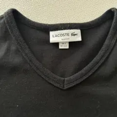 LACOSTE ブラック Vネック Tシャツ