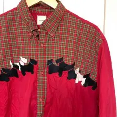 貴重 金子功時代 カールヘルム テリア刺繍 長袖シャツ 犬柄 ピンクハウスのサムネイル