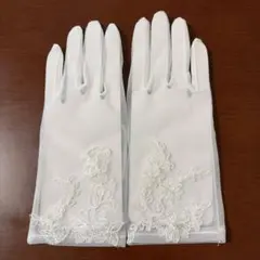 ウェディンググローブ ショート レース 花柄 ホワイト 結婚式