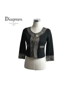 ★ Diagram ダイアグラム ビジュー 装飾 ノーカラー ジャケット Sのサムネイル