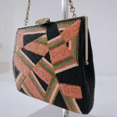 【希少】ビーズバッグ　ハンドバッグ　パーティーバッグ　和装　チェーン　着物