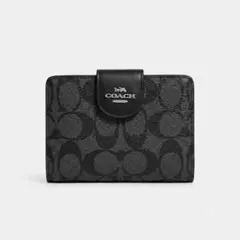 COACH 三つ折り財布 ブラック - メルカリ