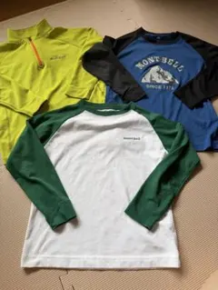 モンベル　速乾長袖Tシャツ　3枚セット　130cm ハーフジップトップス