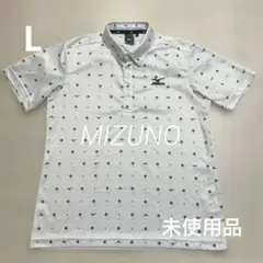 未使用品 ミズノ mizuno メンズ ゴルフ 白柄 シャツ サイズLのサムネイル