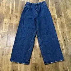 アルフレッドアレックス　ダメージ加工ワイドテーパード デニムパンツ　s