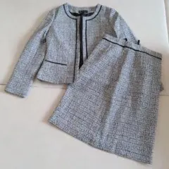 INDIVI ツイードセットアップ セレモニースーツノーカラー 38 M