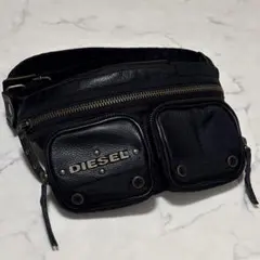 00s DIESEL レザー ショルダー バッグ ブラック