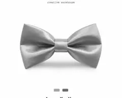 シルバー 蝶ネクタイ　ウェディング