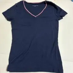 【美品】TOMMY HILFIGER VネックTシャツ ネイビー L レディース