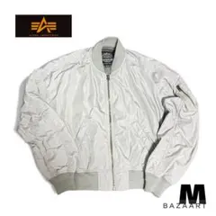 Alpha アルファ MA-1 フライトジャケット M シルバー グレー