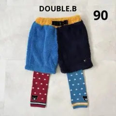 ミキハウス ダブルビー もこもこ ハーフパンツ 90 タイツ 100 2点セット