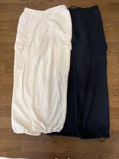 UNIQLO✨　スウェットカーゴパンツ Sサイズ　オフホワイト　ブラック