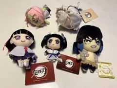 鬼滅の刃ぬいぐるみマスコット5点　甘露寺蜜璃、不死川実弥、伊之助、カナヲ、アオイ