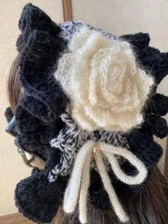 バブーシュカ　ヘッドドレス　ヘアアクセサリー　ネックウォーマー　ハンドメイド