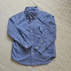 美品★【ラルフローレン】キッズ 長袖シャツ ギンガムチェック ブルー 100