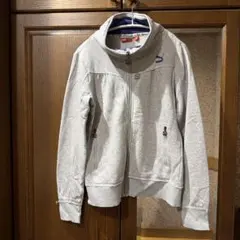 PUMA グレー ジップアップパーカー M