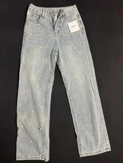 SHEENA パール装飾 ストレートデニム　新品未使用