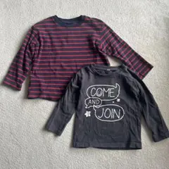 ロンT 2枚セット 100cm 110cm ユニクロ 長袖Tシャツ 男女兼用