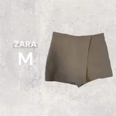 ZARA ザラ アシンメトリースコート キュロット ミニスカート M キャメル