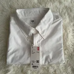 新品　ユニクロ　オフホワイト オックスフォード　シャツ　長袖　XL