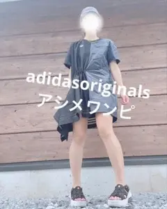 adidasoriginal/ワンピース黒S/アシメシアーアディダスオリジナルス