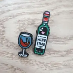 新品！ブローチ　２個セット　ワイン ピンバッジ ピンズ バッジ　お洒落　可愛い
