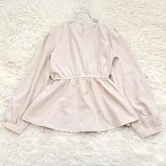 8409 良品✨長袖ブラウス 大きいサイズ ウエスト切替 綺麗め プルオーバー