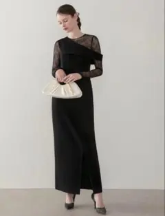 ドットストーンチュールペプラムセパレートIラインドレス2点セット