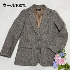 Femina テーラードジャケット ウール100% ヘリンボーン チェック M