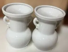 【仏具】【新品】白い陶器製花瓶2個セット