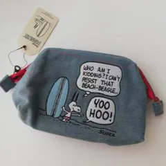 スヌーピー　デニム　サーフィン　サーファー　ポーチ　コスメポーチ　ペンポーチ