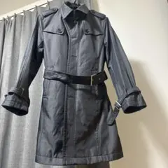 A.S.Mブラック ステンカラーコート ベルト付